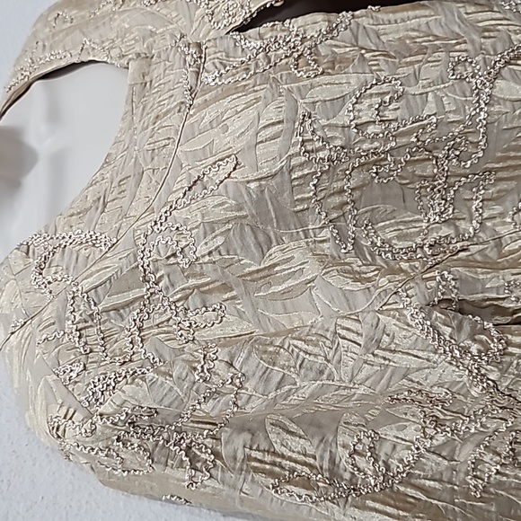 Chicos Jacket Blazer Size L (2) Metallic Long Sleeve Embellished Beaded Party - Picture 7 of 11